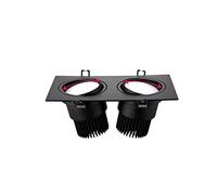 Super Bright Double Head Ceiling Light Downlight Embedded Black Aluminum Ceiling Spotlights Decorative Shop Interior Home 10w14w20w30w40w60w High Brightness,White Light_30W