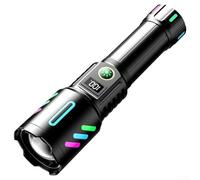 Super Bright Flashlight, 600m Long Range Zoomable Rechargeable Torch with 26650 for battery & Type-C Fast Charging, High Lumen Flashlight for Camping, Hiking, Emergencys, Hunting(26650 for battery)