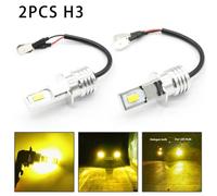 Super Bright H3 CSP LED Fog Light Bulbs Conversion Kit 80W 2000LM 3000K Yellow