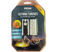 Super Bright LED Keyring Metal Torches, 9.5cm x 2.5cm x 0.7cm (2 Pack) - Battery Operated, 100,000 Hours Lifespan, Ideal for Camping & Everyday Use