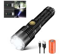 Super Bright LED Torch 800000 High Lumens Rechargeable Flashlight , Tactical High Power Torches Battery Powered Hand Flash Light Powerful with 5 Modes, Waterproof Zoomable for Camping, Emergency