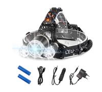 Super Bright Lightweight LED Head Torch Rechargeable, Waterproof Headlamp with 4 Light Modes - for Running Walking Fishing Cycling Hiking Mining Camping, Energy Saving with Long Light Reach