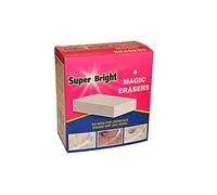 SUPER BRIGHT Magic Erasers, White, Regular