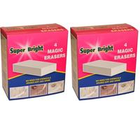 SUPER BRIGHT Magic Erasers, White, Regular (Pack of 2)