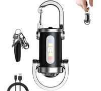 Super Bright Mini Keychain Flashlight Waterproof, High Lumens Keychain Torch LED Rechargeable, Keyring Torch, Mini Flashlight Compact Portable for Camping, Hiking, Emergency(Black) [Energy Class A+++]