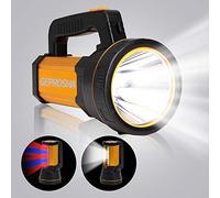 Super Bright Rechargeable LED Handheld Spotlight Flashlight High Lumens Powered Outdoor CREE Searchlight Tactical Large Battery 10000mah Long Lasting Electric Torch USB Port OUTPUT as a Power Bank