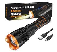 Super Bright Torch High Lumens 1000000 Rechargeable Powerful Strong 50W LED | Long Lasting 15 Hours, Quick USB C Charge, Improved Single Click Design 3-Mode, LCD Display & Output, for Hiking Home