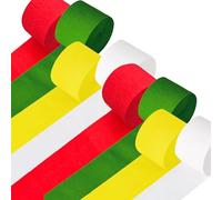 Super Brothers Birthday Party Decoration, 8 Rolls Red Green Yellow White Crepe Paper Streamers, for Game Theme Adventures Party Supplies