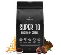 Super Cal Mushroom Coffee | Freshly Ground Brazil Arabica + Lions Mane + Cordyceps + Reishi + Chaga Mushroom Powder 40% Beta Glucan | Ashwagandha Coffee + Maca Root + B5, B12 | 600g - 30 Servings