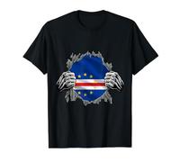 Super Cape Verdean Cape Verde Flag Heritage Cabo Verde Roots Value Graphic T-Shirt, Men, Black, XL