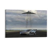 Super Car Poster for Aston Martin Vulcan And Fighter Jet Avro Vulcan XH558 Poster Decorative Painting Canvas Wall Posters And Art Picture Print Modern Family Bedroom Decor Posters 16x24inch(40x60cm)