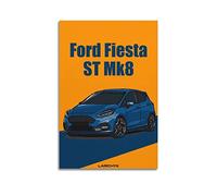 Super Car Poster for Ford Fiesta ST Mk8 Racing Car Decorative Painting Canvas Wall And Art Picture Family Bedroom Decor 12x18inch(30x45cm)