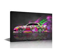 Super Car Wall Art Speedy Car Pictures Print On Canvas Modern Artwork Wall Art for Kids Teens Bedroom Living Room Office Giclee Gallery Wrapped Posters and Prints Framed Ready to Hang 16"x24"