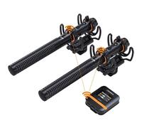 Super Cardioid Shotgun Microphone Premium CalMix Denoise Low Cut Filter Dual Channel Wired Wireless 2.4G 200M range 32GB Float Recorder and Comica App for Video Camera Smartphone PC (VM40 Combo)