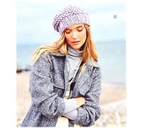 Super Chunky Knitting Pattern for Ladies Pom Pom Cable Hat Beret & Beanie (UKHKA 229)