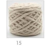 Super Chunky Yarn,Crochet Yarn 1Pc 100g Velvet Hand Knitting Yarn Polyester Crochet Knit Scarf Slipper Hat line Cushion Doll Slippers Threads(15 Beige)