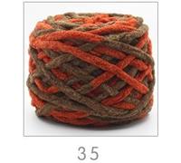 Super Chunky Yarn,Crochet Yarn 1Pc 100g Velvet Hand Knitting Yarn Polyester Crochet Knit Scarf Slipper Hat line Cushion Doll Slippers Threads(35 Coffee Orange)
