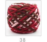 Super Chunky Yarn,Crochet Yarn 1Pc 100g Velvet Hand Knitting Yarn Polyester Crochet Knit Scarf Slipper Hat line Cushion Doll Slippers Threads(38 red Coffee)