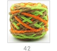 Super Chunky Yarn,Crochet Yarn 1Pc 100g Velvet Hand Knitting Yarn Polyester Crochet Knit Scarf Slipper Hat line Cushion Doll Slippers Threads(42 ornage Green)