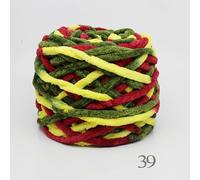 Super Chunky Yarn,Crochet Yarn 1Pc 100g Velvet Hand Knitting Yarn Polyester Crochet Knit Scarf Slipper Hat line Cushion Doll Slippers Threads(39 Green red)