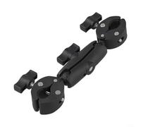 Super Clamp Double Ball Head Camera Mount, Crab Plier Clip Bracket For Bike Light Stand Cross Bar, Nylon Photo Holder Black Long(Long)