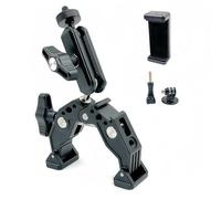 Super Clamp with 3‘’ 360° Dual Ballhead Magic Arm, Cold Shoe 1/4” Threads Mount Adapter For Phone Action Camera Desk Tripod, Tube, Gimbal, Crossbar, Compatible with SmallRig, GoPro, DJI ST83, 13-65MM