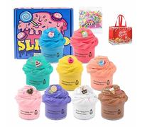 Super Clay Slime DIY Soft & Squishy Clay Scented Slime Sensory Clays, Moldable Modeling Clays Kit, Non-Sticky Stretchy Fluffy Slimes Stress Relief Toy for Adult (9pcs, 50ml)