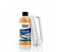 SUPER CLEAN Stone Cleaner Concentrate 1 x 500 ml + Handle Brush - for Patio, Concrete, Natural Stone & Paving Slabs - Outdoor Cleaner Against Green Growth, Dirt & Deposits - Economical for up to 50 m²
