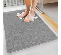 Super-comfy shower mat that never stains or blocks your drains Soft Textured Bath Non Slip Comfort Bathtub Mats with Drain, PVC Bathroom Mats for Wet Areas, Quick Drying (Grey)
