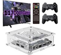 Super Console X PRO Plus, Retro Game Console 256GB Built-in 117,000+ Games, Video Game Console Systems with 2 Wireless Controllers, Compatible with PS1/PSP/MAME, for 4K TV HD/AV Outp