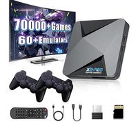 Super Console X2 Pro Retro Gaming Console,EmuELEC4.6+ Android TV 9.0 in One 50000+Games, Video Game Console with 40+ emulators,Plug and Play,4K HD Output,2.4+5G WiFi (Black 64/128/256G) (black, 256G)