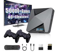 Super Console X2 Pro Retro Gaming Console,EmuELEC4.6+ Android TV 9.0 in One 50000+Games, Video Game Console with 40+ emulators,Plug and Play,4K HD Output,2.4+5G WiFi (Black 64/128/256G) (black, 64G)