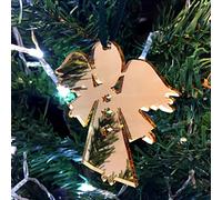 Super Cool Creations Angel Stars Mirrored Gold Christmas Tree Decorations - Pack of 10