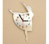 Super Cool Creations Ballerina Clock Silver Acrylic Mirror, Size 40cm x 25cm