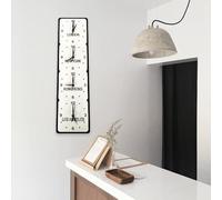 Super Cool Creations Bespoke Named Four Square Vertical Time Zone Clocks (Many Mirror & Gloss Colour Choices) 50cm x 15.5cm (Silver Mirror Back/White Gloss Front)