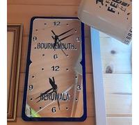 Super Cool Creations Bespoke Named Vertical Two Square Time Zone Clocks (Many Mirror & Gloss Colour Choices) 30cm x 15.5cm (Black Back/White Front)