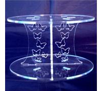 Super Cool Creations Butterflies Round Acrylic Pillars Wedding & Party Cake Separators/Stands 15cm - 13cm
