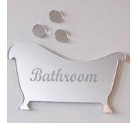 Super Cool Creations Engraved Bath & Bubble Mirror Door Sign 12cm x 9cm & 3 Bubbles