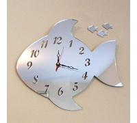 Super Cool Creations Fish Clock Mirror, 25cm x 20cm with 3 Baby Fish