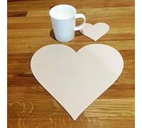 Super Cool Creations Heart Placemat And Coaster Set, Latte - 8 Placemats and 8 Coaster - Standard