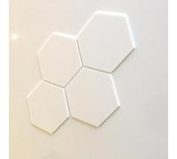 Super Cool Creations Hexagon Tiles, White - Pack of Ten - 6cm x 6.9cm