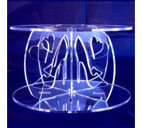 Super Cool Creations High Heels & Hearts Round Acrylic Pillars Wedding & Party Cake Separators/Stands 25cm - 23cm