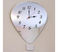 Super Cool Creations Hot Air Balloon Clock Silver Acrylic Mirror, Size 30cm x 17cm