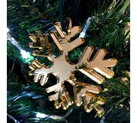 Super Cool Creations Icy Snowflake Christmas Tree Decoration - Gold Mirrored - Standard 7cm