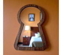 Super Cool Creations Keyhole-Shaped Wall Mirror, Wooden Oak Veneer Frame, Decorative Vintage Design 58cm x 35cm