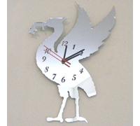 Super Cool Creations Liver Bird Clock Silver Acrylic Mirror, Size 30cm x 20cm