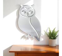 Super Cool Creations Modern Mirrored Owl Wall Art Decor Silver Finish