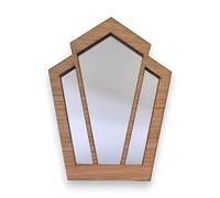 Super Cool Creations Pentagon Fan Art Deco Wooden Mirror Frame - (cherry)