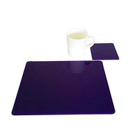 Super Cool Creations Rectangular Placemat And Coaster Set, Purple - 6 Placemats and 6 Coaster - Standard