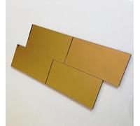 Super Cool Creations Rectangular Tiles, Gold Mirror - Pack of Ten - 10cm x 5cm